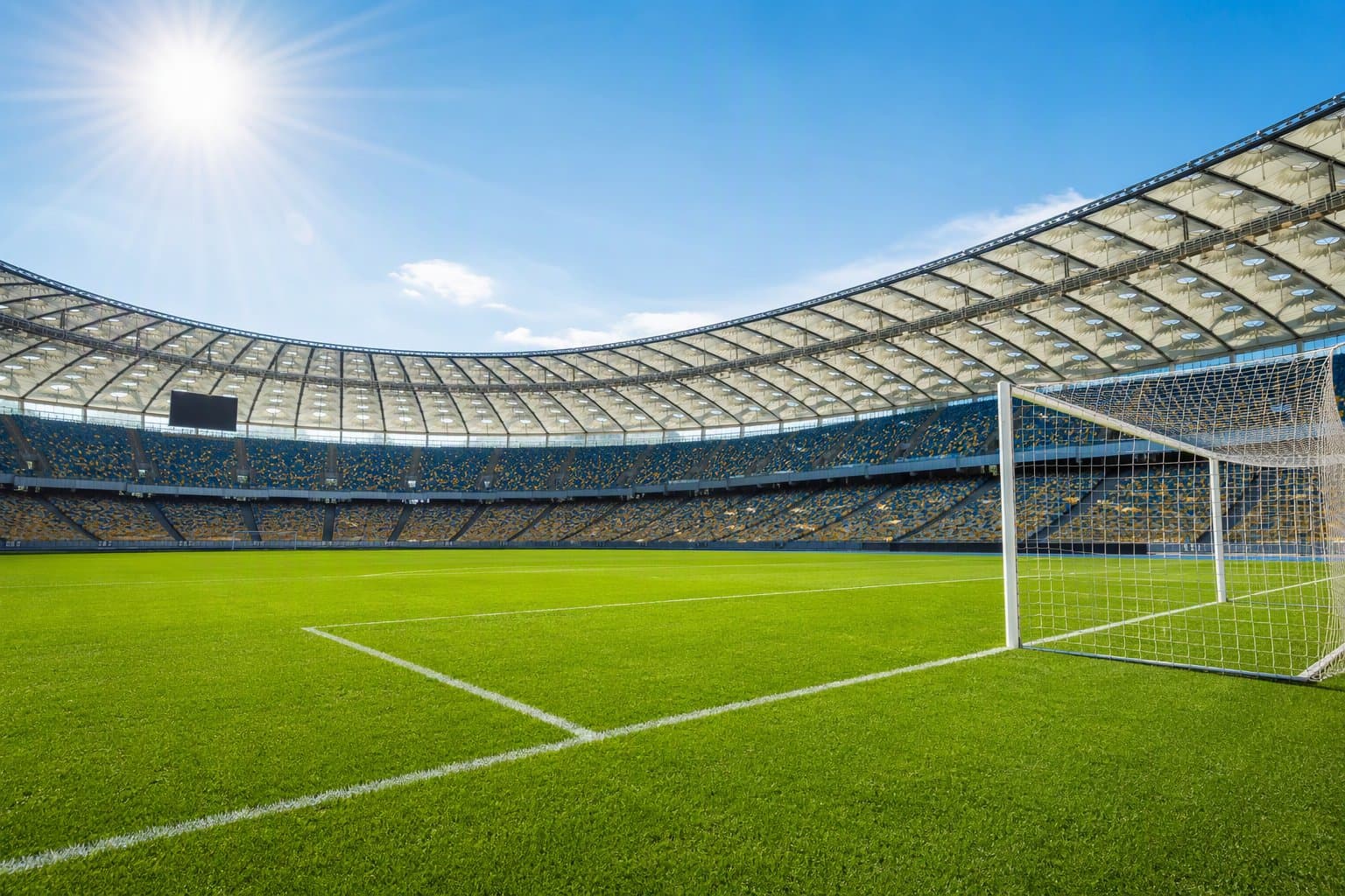 Sunlit Soccer Stadium - illustration, Jake Team LLC