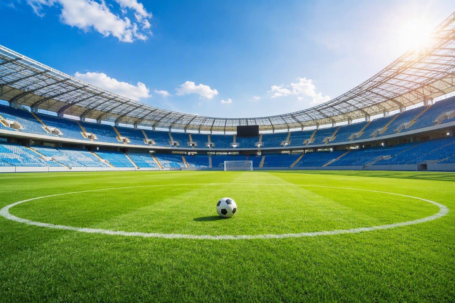 Sunlit Soccer Stadium - illustration, Jake Team LLC