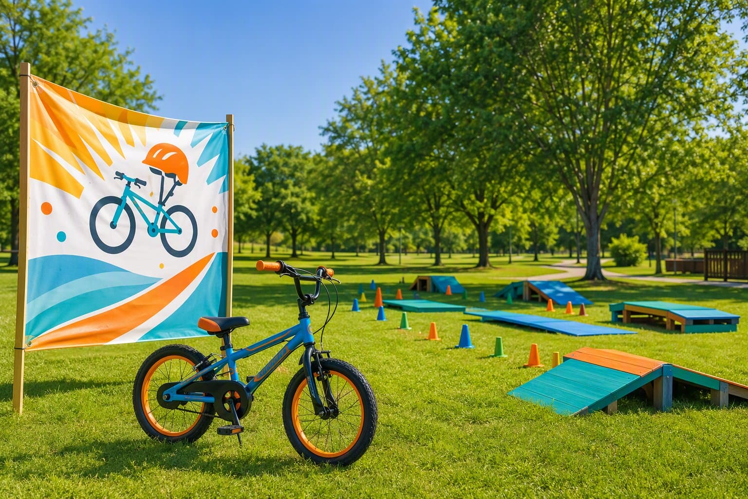 Huffhines Park Bike Rodeo - illustration, Jake Team LLC
