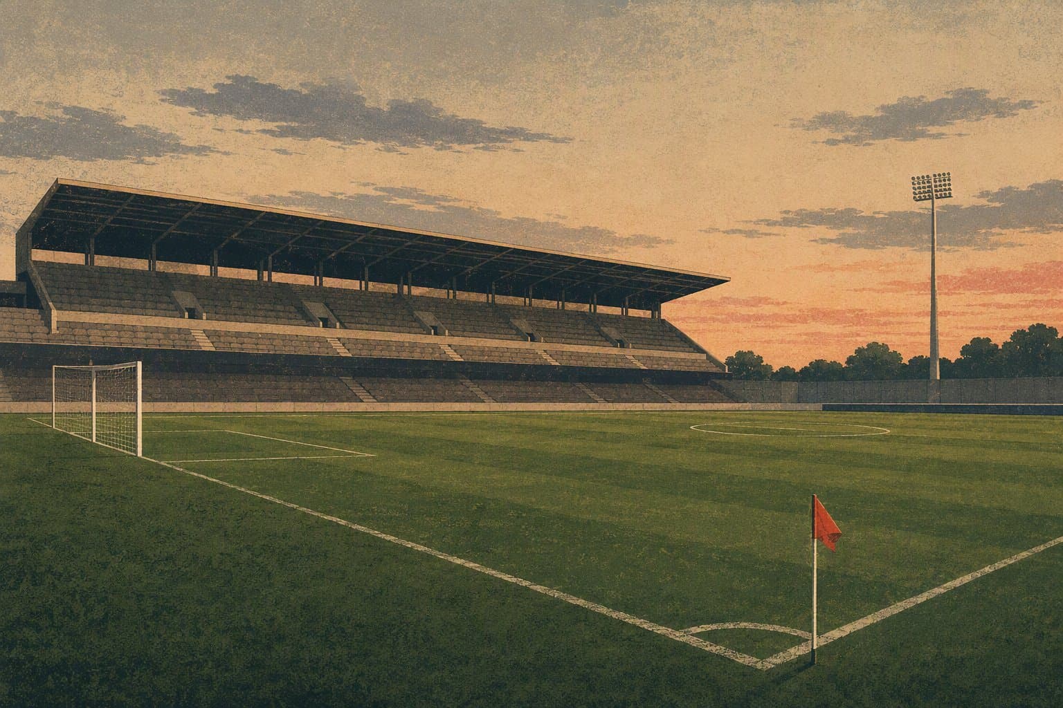 Soccer stadium evening - illustration, Jake Team LLC