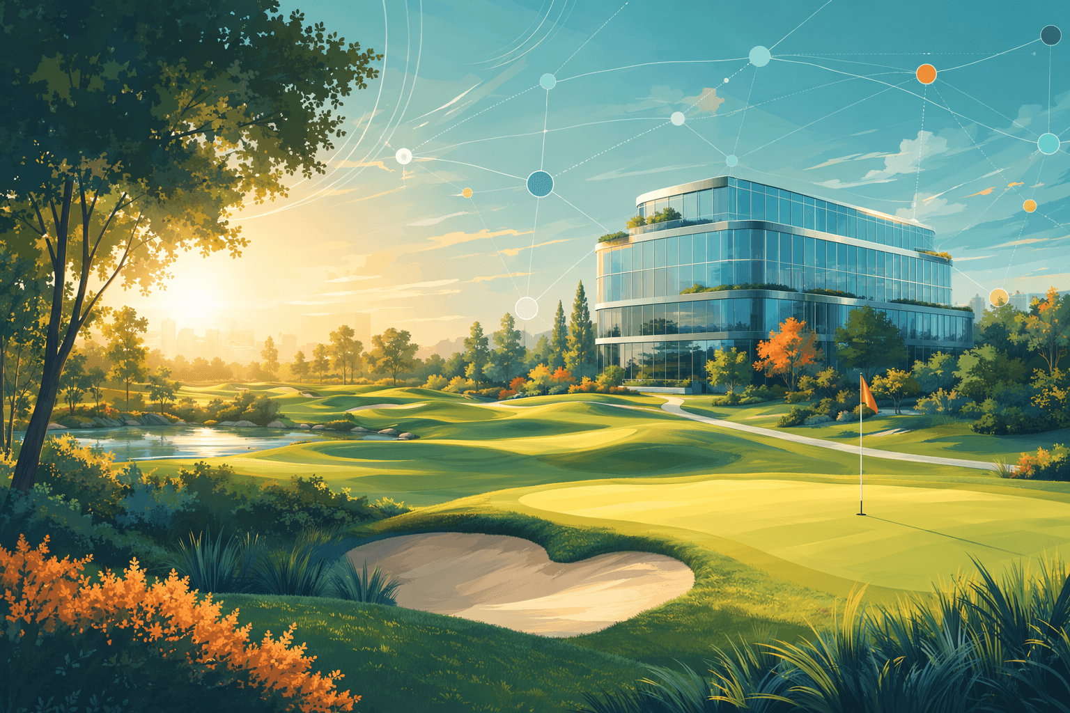 golf tech partnership - illustration, Jake Team LLC