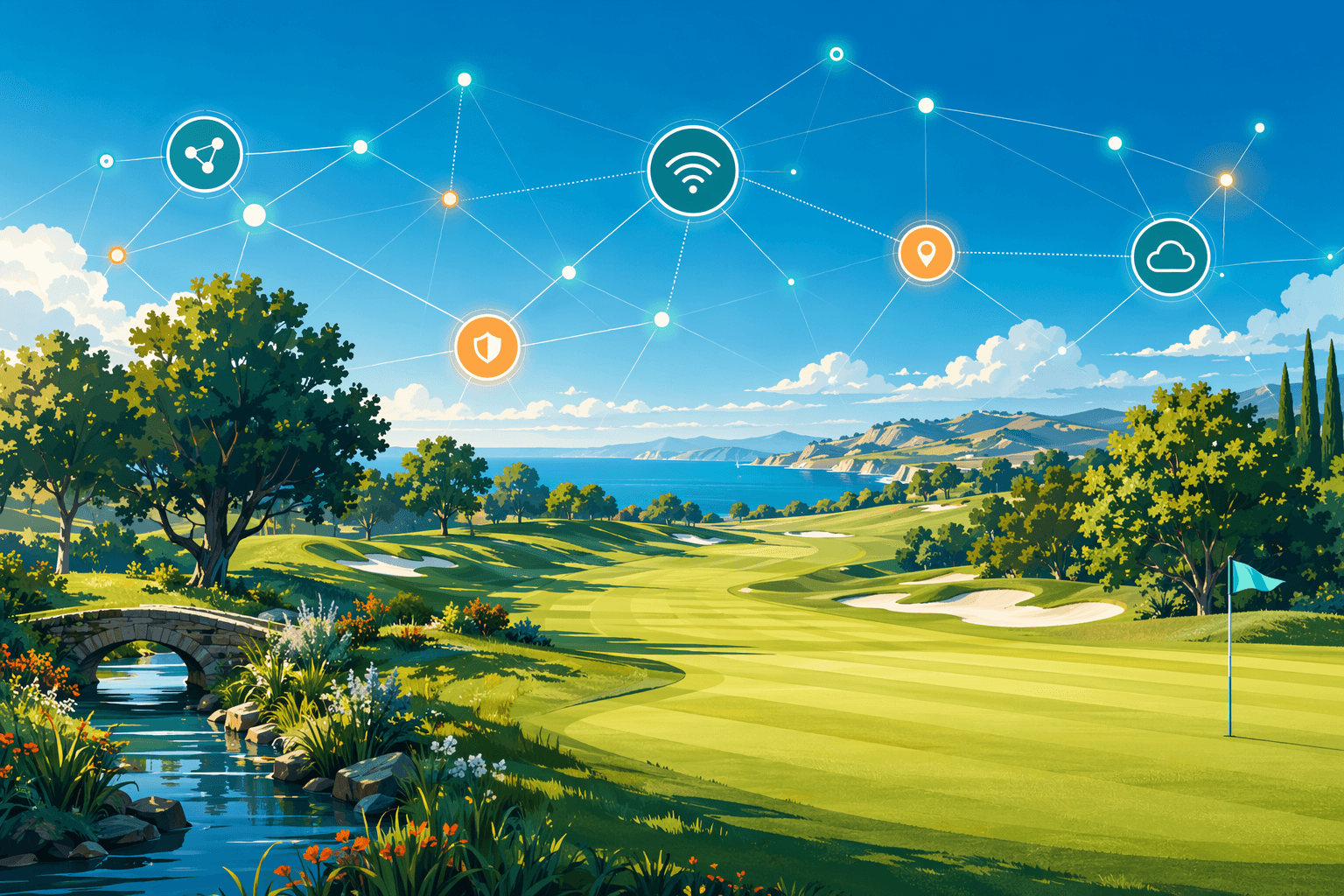 Golf Tournament Technology - illustration, Jake Team LLC