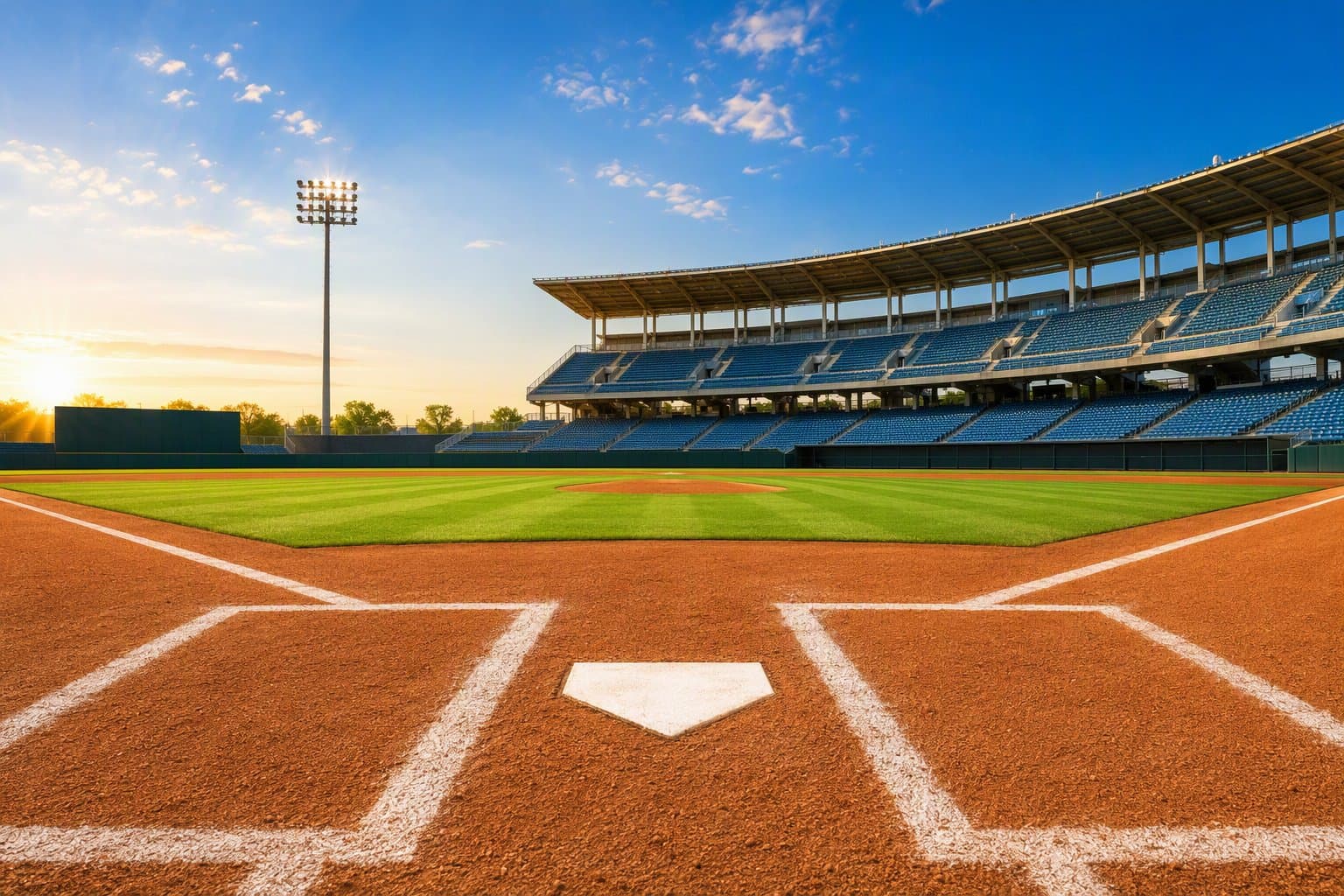 Empty baseball stadium - illustration, Jake Team LLC