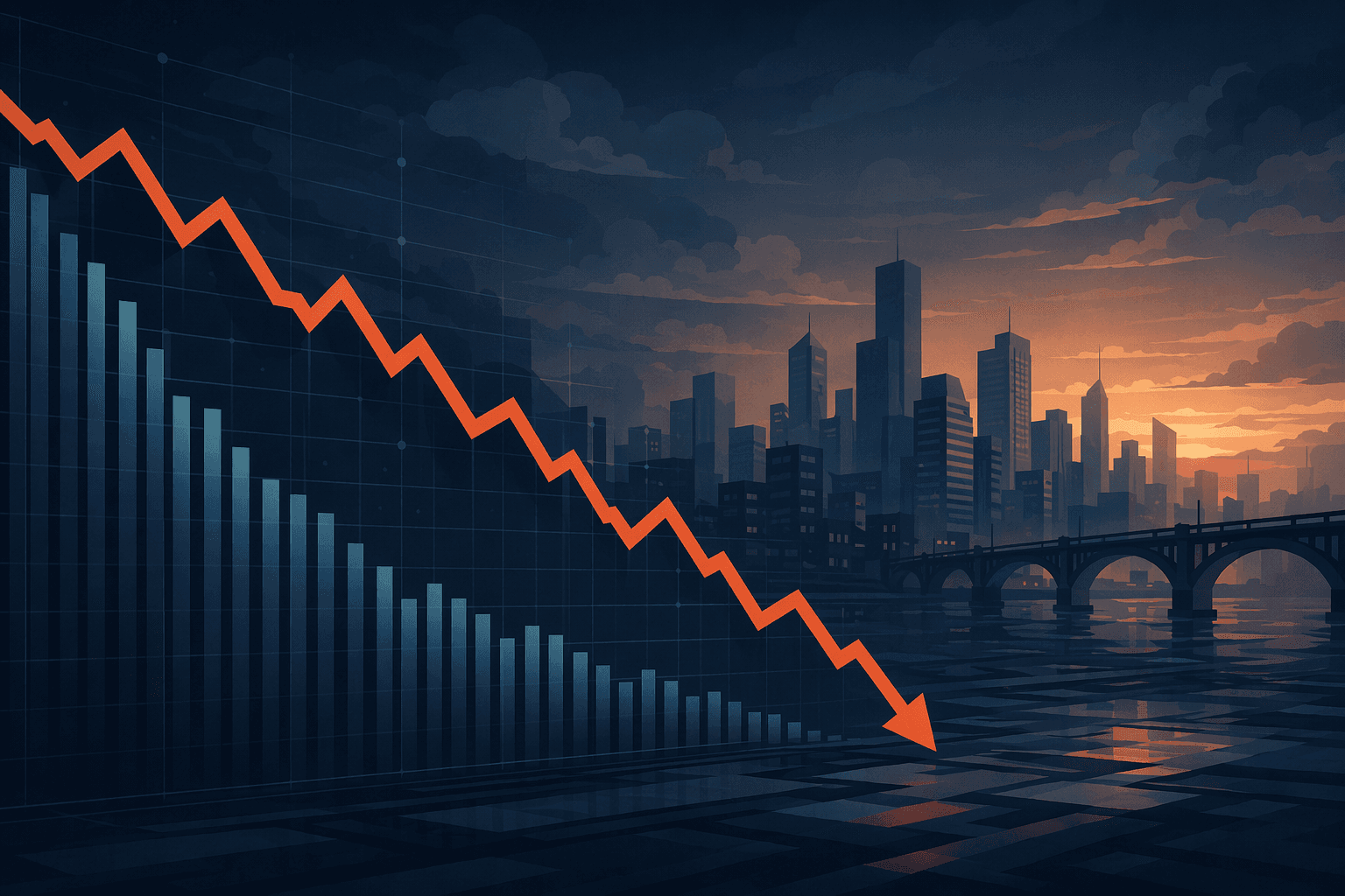 Stock market decline - illustration, Jake Team LLC