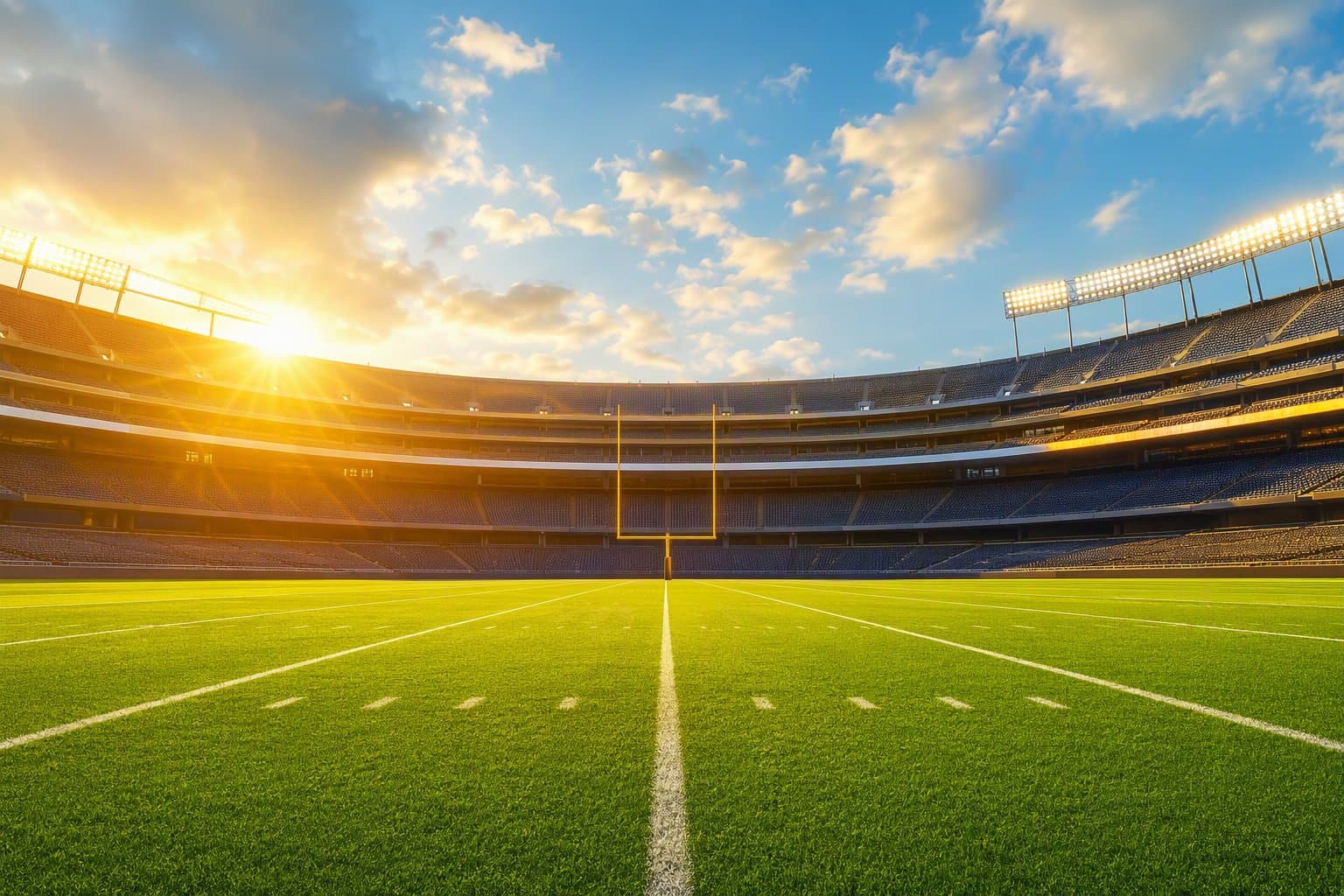 Sunlit Football Stadium - illustration, Jake Team LLC
