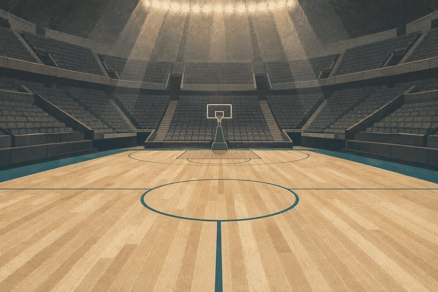 empty basketball arena - illustration, Jake Team LLC