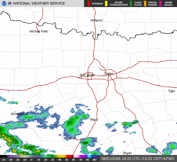 National Weather Service radar for North Texas (KFWS)