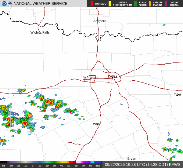 National Weather Service radar for North Texas (KFWS)