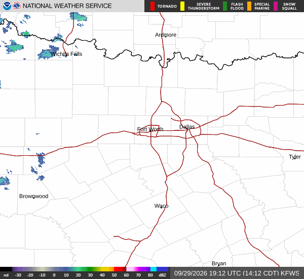 National Weather Service radar for North Texas (KFWS)