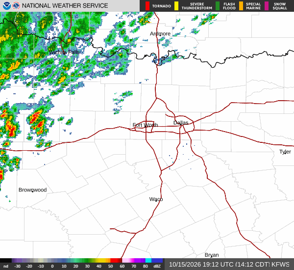 National Weather Service radar for North Texas (KFWS)