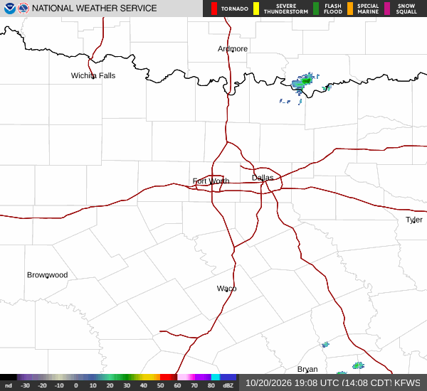 National Weather Service radar for North Texas (KFWS)