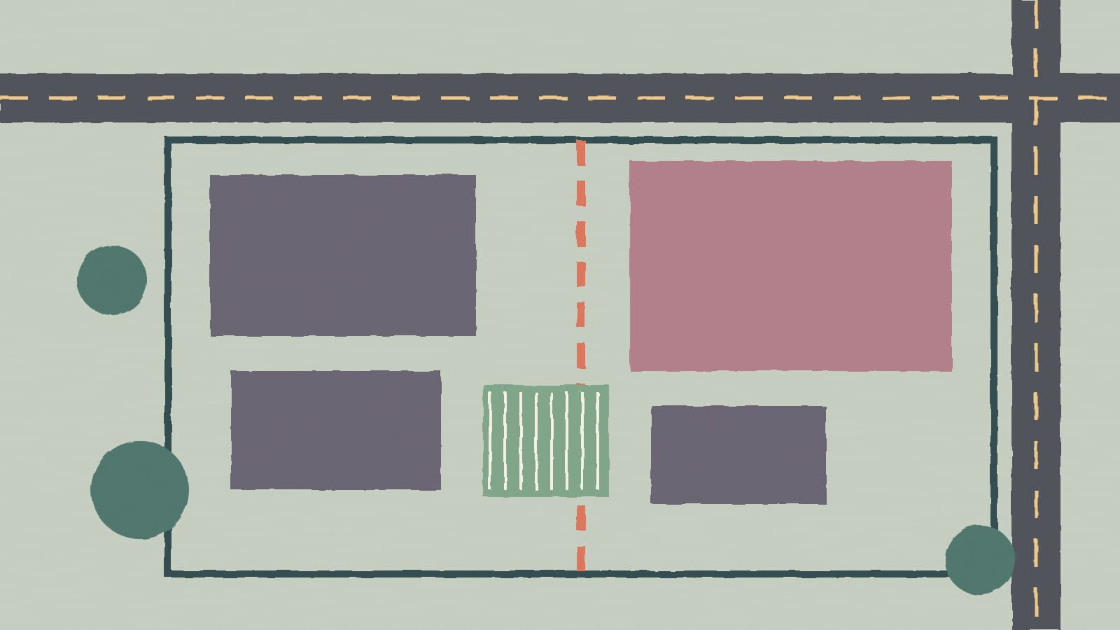 Industrial campus site plan - illustration, Jake Team LLC
