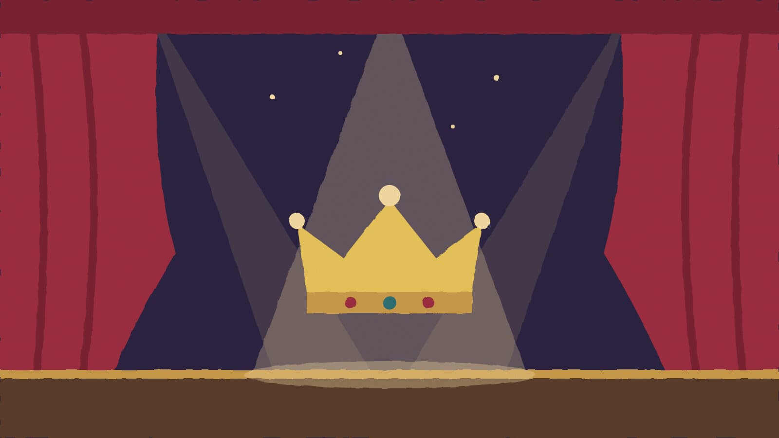 Stage lights and crown - illustration, Jake Team LLC