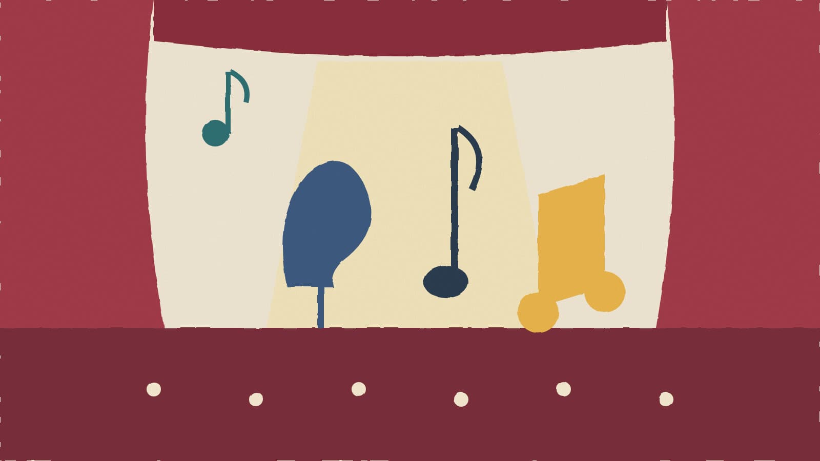 Stage with music notes - illustration, Jake Team LLC