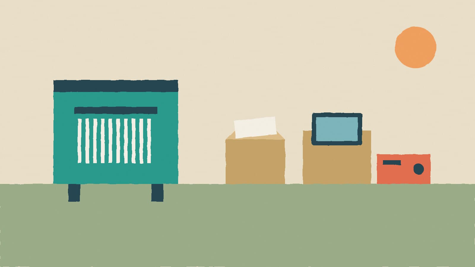 Shredding and recycling drop-off - illustration, Jake Team LLC