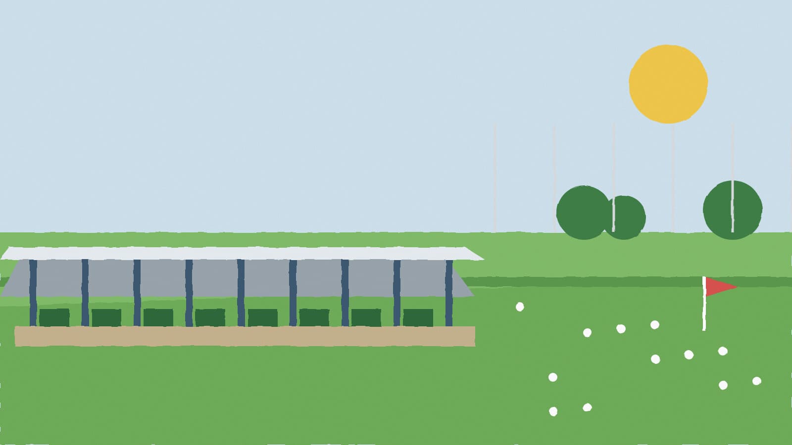 Covered driving range bays - illustration, Jake Team LLC