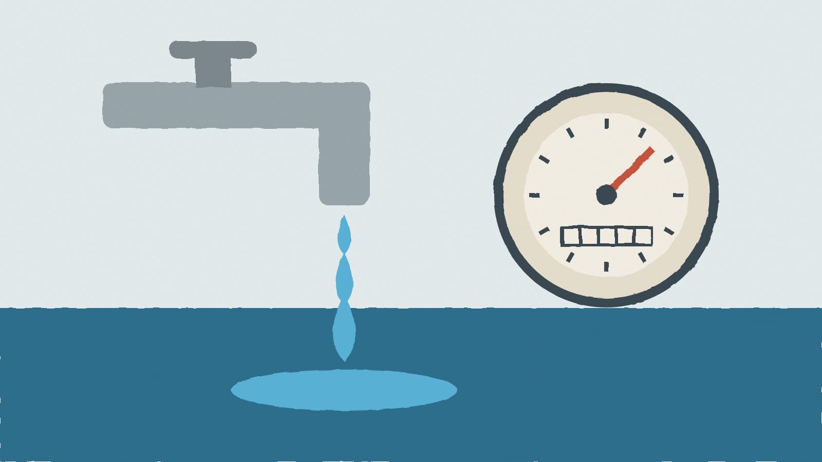 Faucet and water meter - illustration, Jake Team LLC