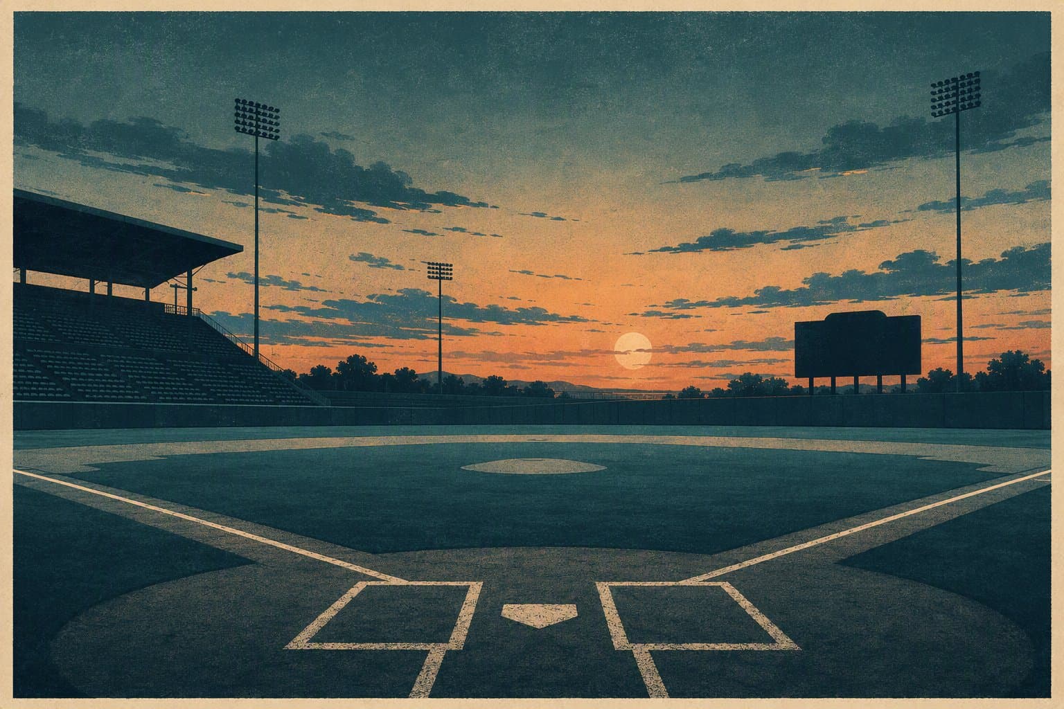 empty baseball stadium - illustration, Jake Team LLC