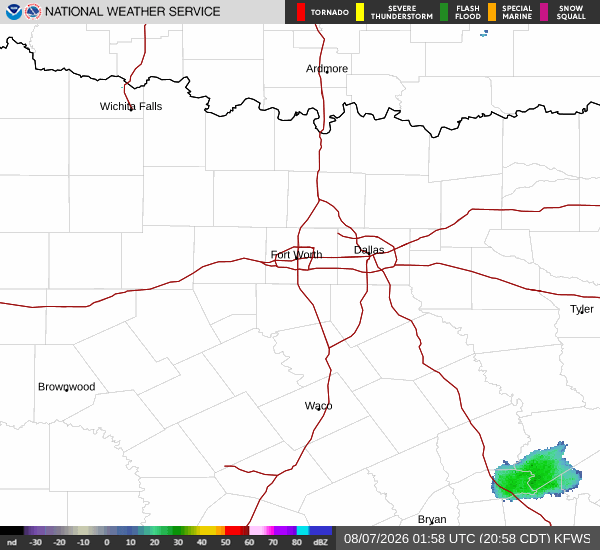 National Weather Service radar for North Texas (KFWS)